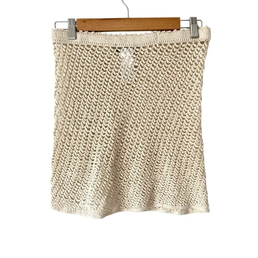 J. Crew Crochet Cream Mini Skirt Cover-Up size XS